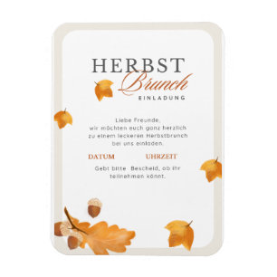 Elegant Fall Brunch Invitation Cream & Orange Magnet