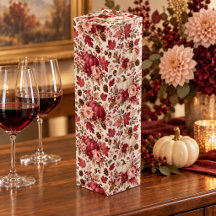 Elegant Fall Burgundy Floral Pumpkins
