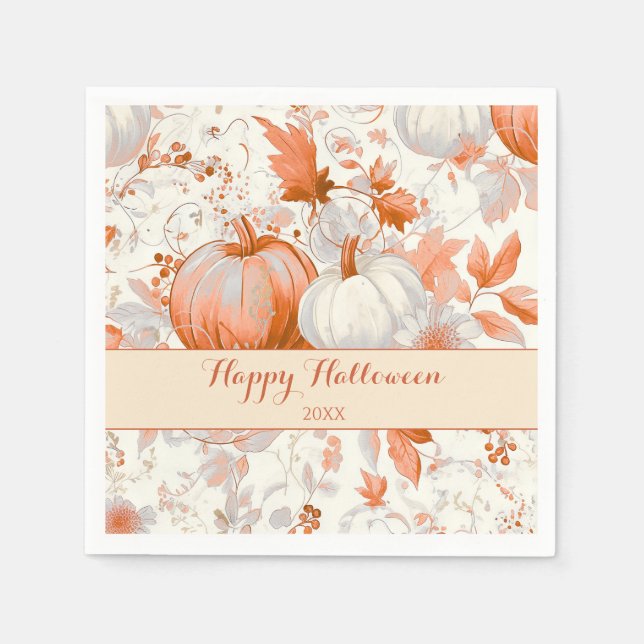 Elegant Fall Chinoiserie Halloween  Napkins (Front)