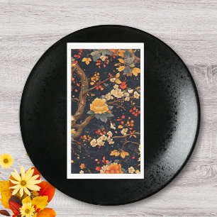 Elegant Fall Chinoiserie Paper Plate Guest Towels