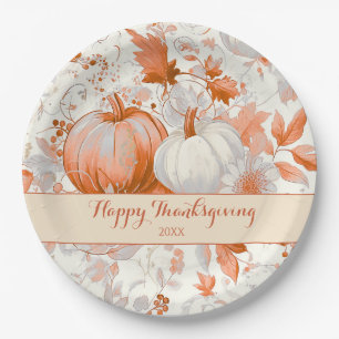 Elegant Fall Chinoiserie Thanksgiving Paper Plates