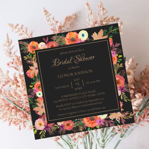 Elegant Fall Colors Bridal Shower Invitation