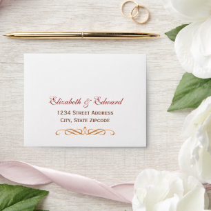 Elegant Fall Colors Calligraphy RSVP Wedding Envelope
