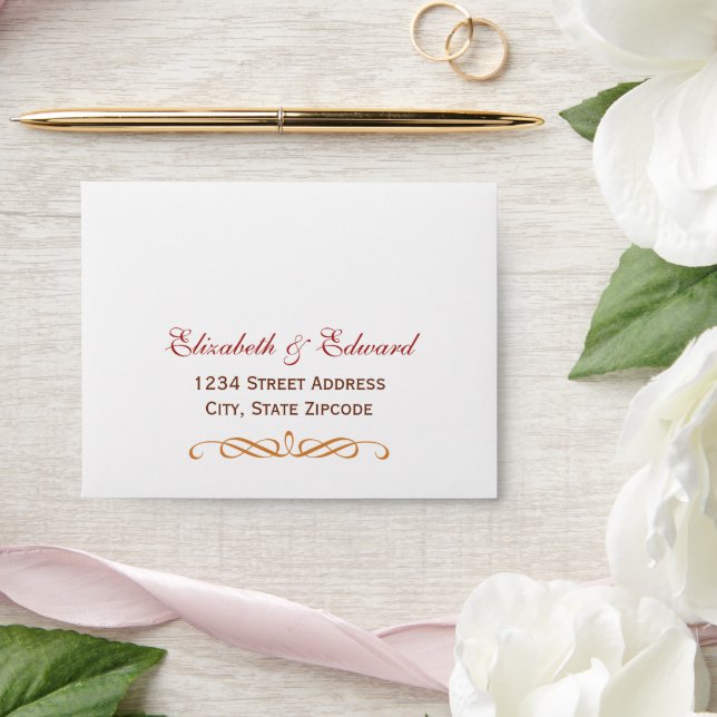 Elegant Fall Colors Wedding RSVP Envelope (Wedding)