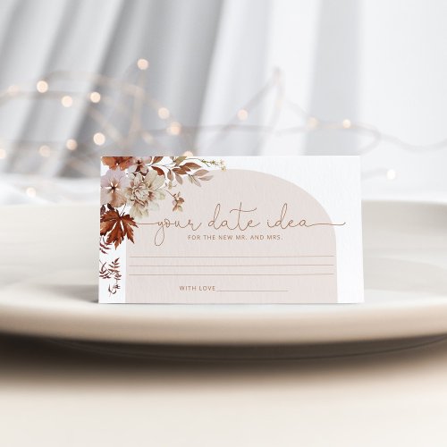 Elegant fall Date night ideas Date jar Enclosure Card