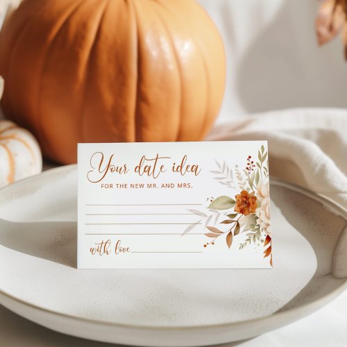 Elegant fall Date night ideas Date jar Enclosure Card