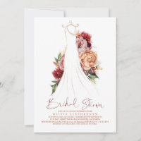 Elegant Fall Earthy Flowers Dress Bridal Shower