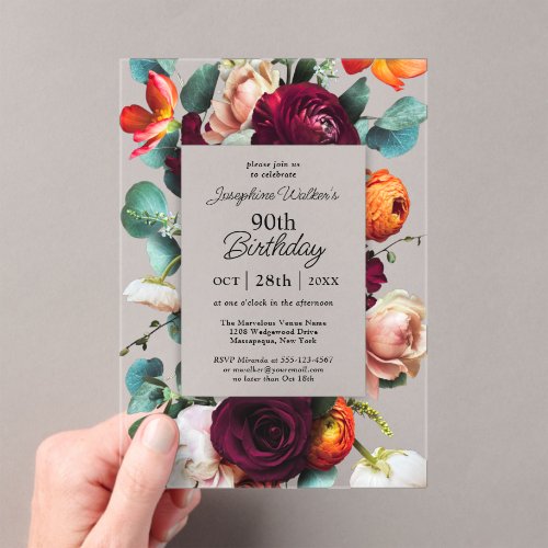 Elegant Fall Floral 90th Birthday Party