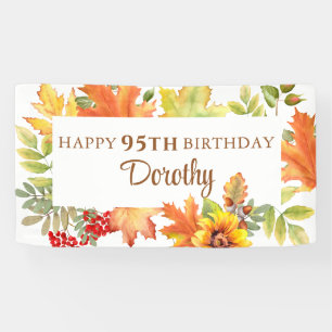Elegant Fall Floral 95th Birthday Banner