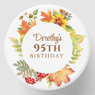 Elegant Fall Floral 95th Birthday  Mini Candle Favors
