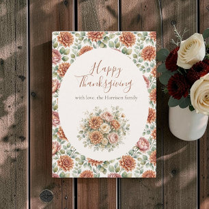 Elegant Fall Floral Bouquet Thanksgiving Card