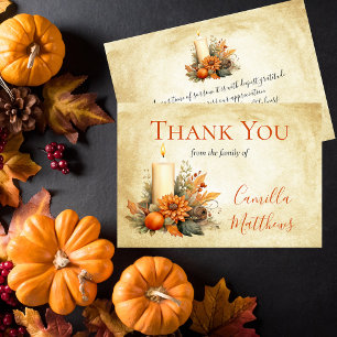 Elegant Fall Floral Candle Bereavement Thank You