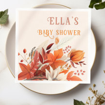 Elegant fall floral leaves baby shower 