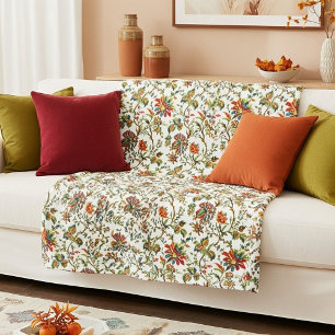Elegant fall floral pattern  fleece blanket