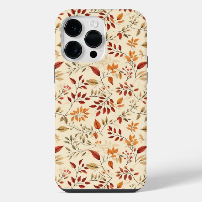Elegant Fall Floral Pattern Iphone Case (Back)