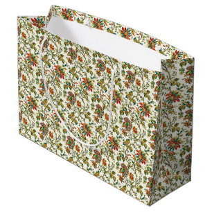 Elegant fall floral pattern large gift bag