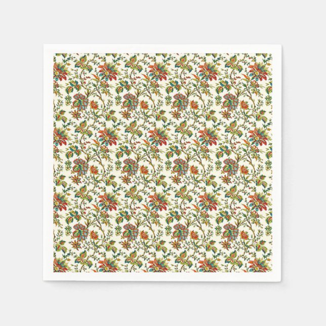 Elegant fall floral pattern  napkins (Front)
