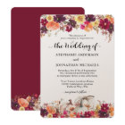 Elegant Fall Floral Pumpkin Wedding Invitation