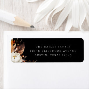 Elegant Fall Floral Return Address Label