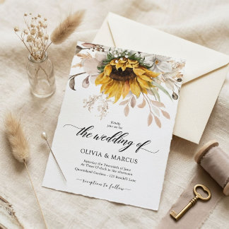 Elegant Fall Floral Rustic Wedding Invite