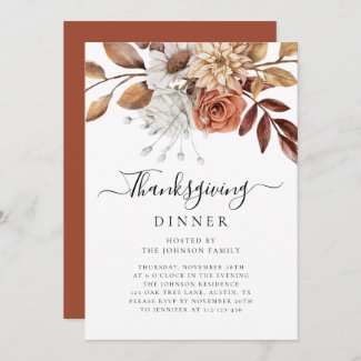 Elegant Fall Floral Thanksgiving Dinner 