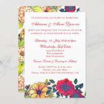 Elegant Fall Floral Watercolor Vow Renewal Wedding