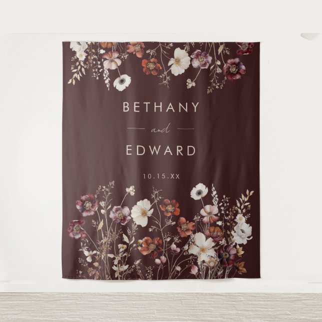 Elegant Fall Floral Wedding Backdrop (Front)