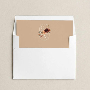 Elegant Fall Floral Wedding Envelope Liner