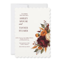 Elegant Fall Floral Wedding Invitation