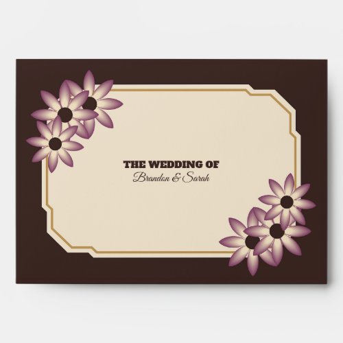 Elegant Fall Floral Wedding Invitation Template Envelope