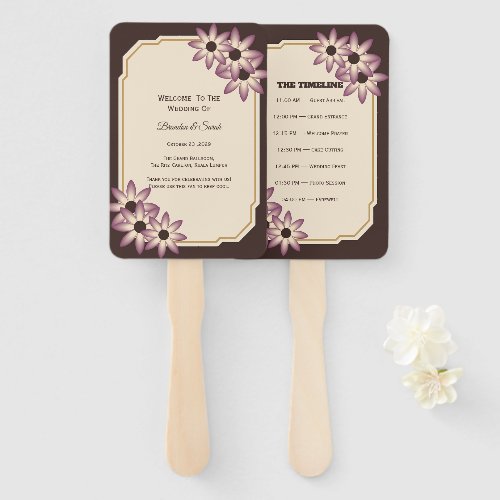 Elegant Fall Floral Wedding Invitation Template Hand Fan