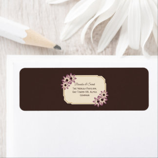 Elegant Fall Floral Wedding Invitation Template Label