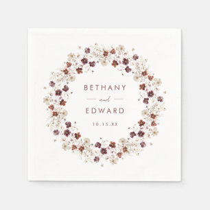 Elegant Fall Floral Wedding Napkins