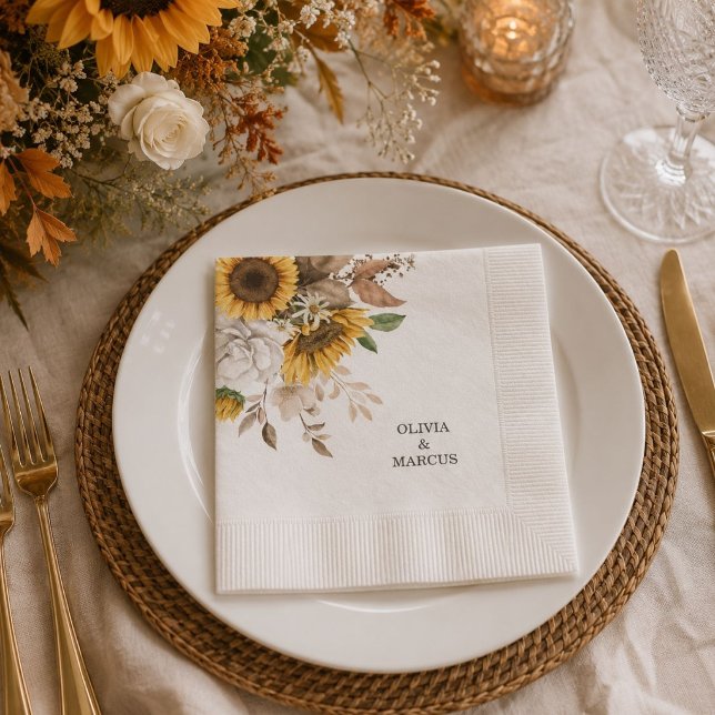 Elegant Fall Floral Wedding Napkins (Creator Uploaded)