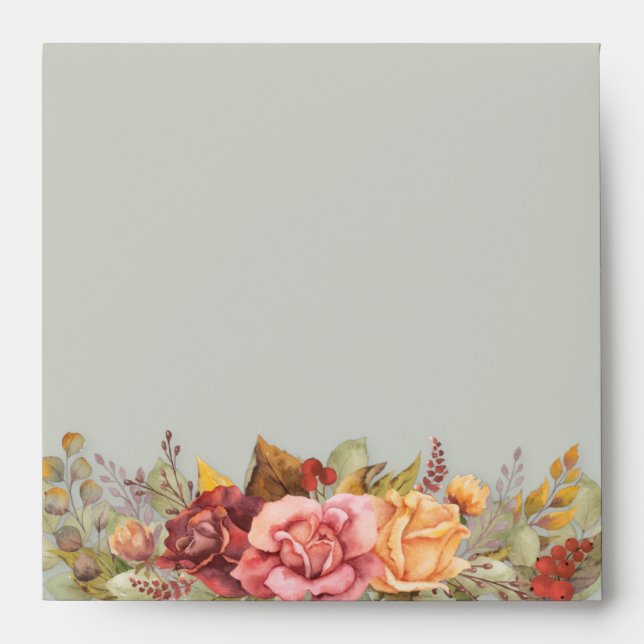 Elegant Fall Florals/Thanksgiving Return Address Envelope (Front)
