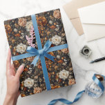 Elegant Fall Flowers Autumn Botanicals Wrapping Paper<br><div class="desc">Elegant Fall Flowers Dark Rich Autumn Botanicals Wrapping Paper</div>