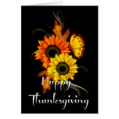 Elegant Fall Flowers Butterfly Thanksgiving Card 2 (Front)