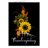 Elegant Fall Flowers Thanksgiving Card 1 (Front)