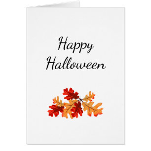 Elegant Fall Foliage Simple Halloween Card