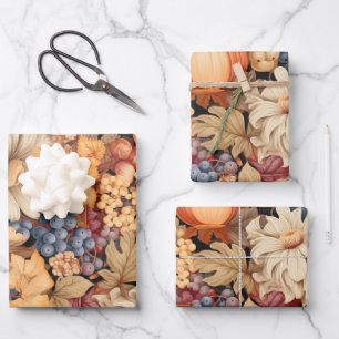 Elegant fall harvest pattern stylish chic wrapping paper sheets