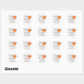 Elegant Fall in Love Autumn Wedding Monogram Classic Round Sticker (Sheet)