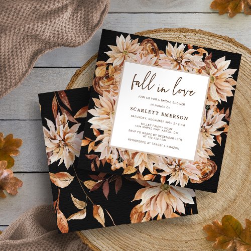 Elegant Fall In Love Bridal Shower Invitation