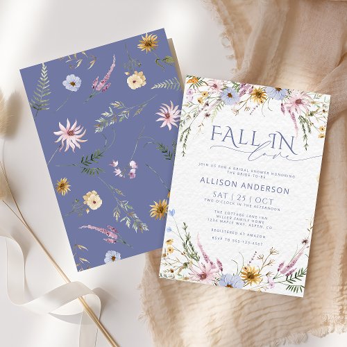 Elegant Fall In Love Bridal Shower Invitation