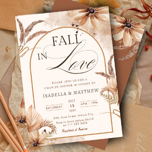 Elegant Fall in Love Couples Boho Wedding Shower  Invitation