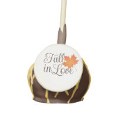 Elegant Fall in Love Orange Maple Leaf Wedding Cake Pops (Front)
