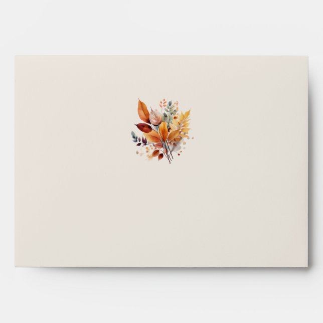 Elegant Fall Leaves Autumn Wedding Envelope (Front)