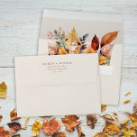 Elegant Fall Leaves Autumn Wedding Envelope<br><div class="desc">Elegant Fall Leaves Autumn Wedding envelope features a beautiful bouquet of autumn leaves in rust,  yellow,  gold,  mustard,  brown and purple.</div>