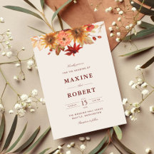 Elegant Fall Leaves Autumn Wedding