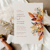 Elegant Fall Leaves Autumn Wedding Invitation