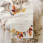 Elegant Fall Leaves Autumn Wedding Invitation<br><div class="desc">Elegant Fall Leaves Autumn Wedding Invitation features a beautiful bouquet of autumn leaves in rust,  yellow,  gold,  mustard,  brown and purple.</div>